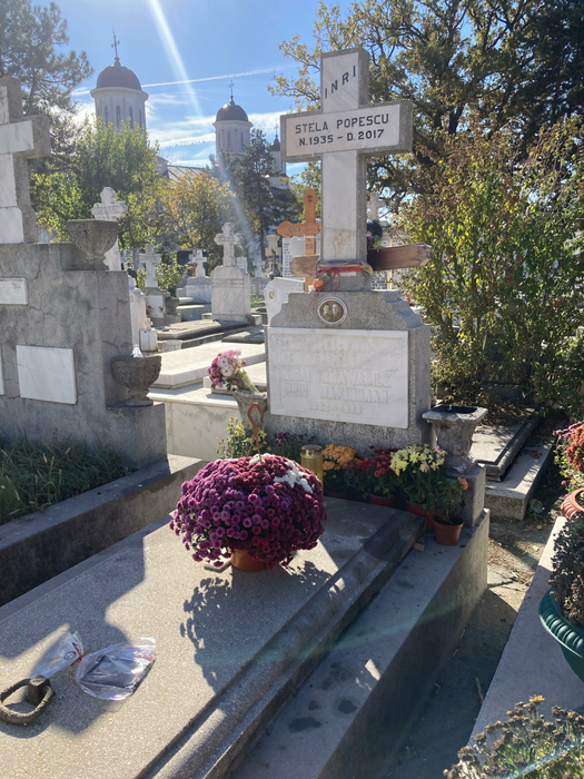 Nu lipsesc florile de pe mormântul Stelei Popescu / (Sursa: CANCAN.RO)