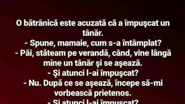 Bancul de sâmbătă | Bătrânica și tânărul