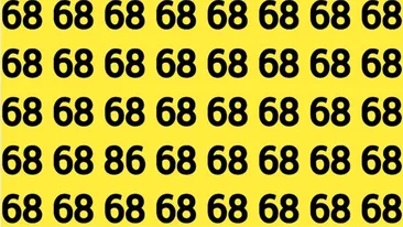 Test de logică | Nu toate numerele din această imagine sunt 68. Găsiți-l pe singurul diferit!