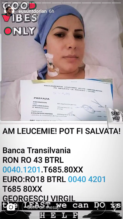 Dorian Popa a făcut un apel disperat pentru o tânără care are șanse la viață: „Am leucemie! Pot fi salvată!”