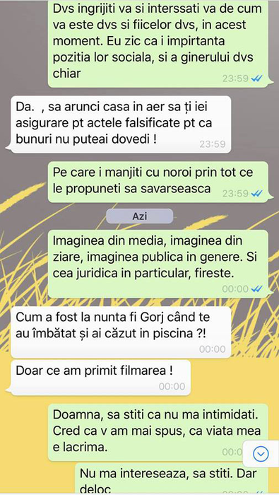 SMS-urile otrăvite dintre Adina Banea și Carmen Păștin