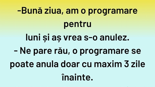 BANCUL ZILEI | Cum se anulează o programare în 2025