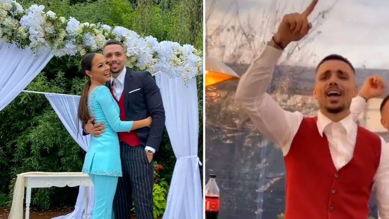 Vlăduța Lupău și Adi Rus, imagini memorabile de la nunta nașilor lor. Fotbalistul de la CFR Cluj i-a dedicat o manea celebrei cântărețe | VIDEO