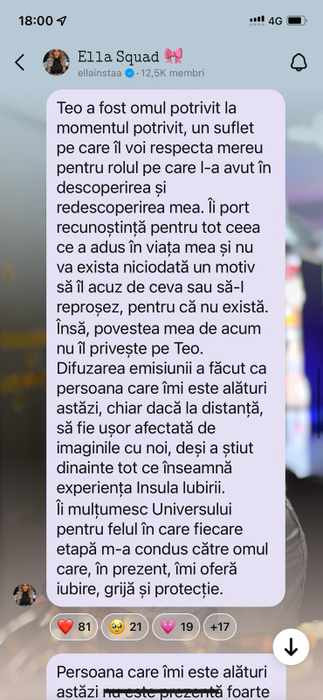 Ella, dezvăluire neașteptată!/ Sursa foto: Instagram