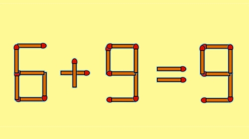 Test IQ cu chibrituri | Mutați un singur băț, pentru a corecta 6 + 9 = 9