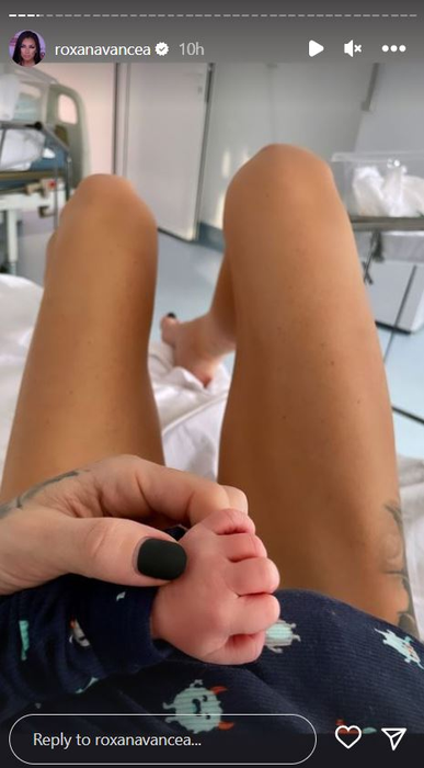 Roxana Vancea a repostat imagini din perioada în care l-a adus pe lume pe Zian. Sursă: Instagram