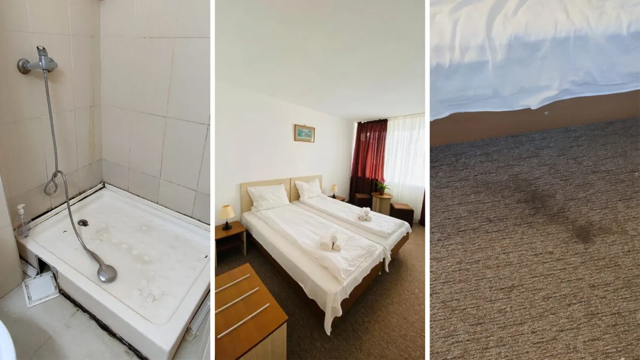 Mizerie și așternuturi îngălbenite! Ce a găsit o turistă în camera hotelului din Saturn în care s-a cazat acum, în august 2022