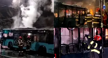 Prima reacție a șoferului aflat la volanul autobuzului care a luat foc în Capitală. A salvat viața a 7 călători!