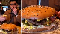 Acest client a încercat celebrul burger de 2 kilograme din Brașov. Câți lei a plătit