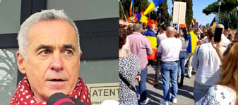 Proteste pentru Călin Georgescu la Roma. Sute de susținători își strigă nemulțumirea și cer eliberarea lui Georgescu: „Jos Guvernul mafiot!”