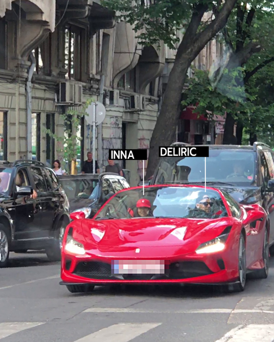 Inna și Deliric, în trafic cu superbul Ferrari de 350.000 de euro