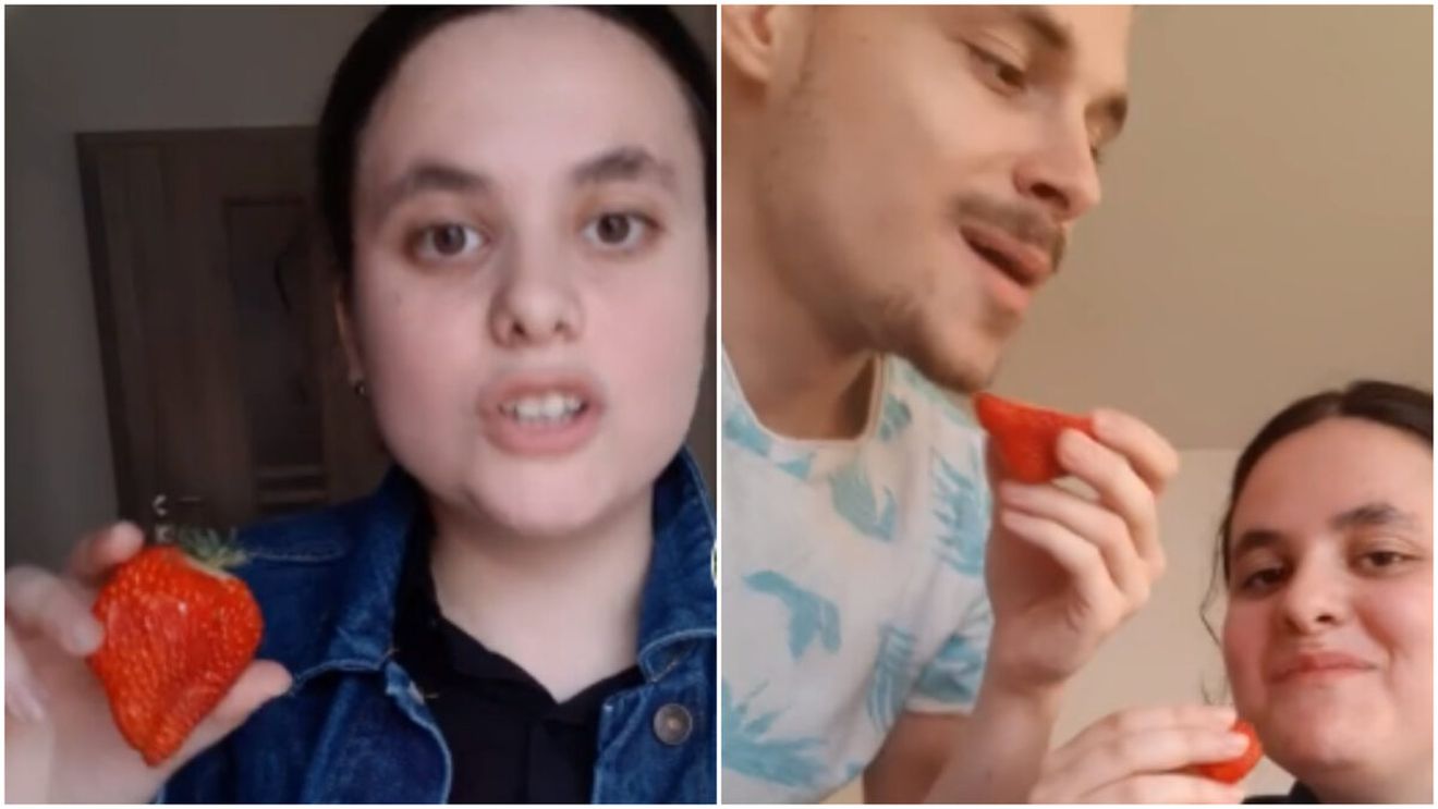 Cât a ajuns să coste un kilogram de căpșuni la Carrefour. După ce a văzut prețul, o tânără și-a luat o singură căpșună și a împărțit-o cu iubitul