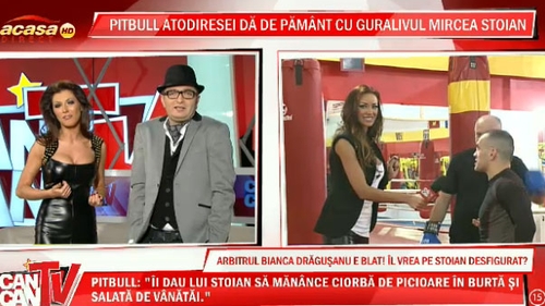 Pumni, picioare şi vănătăi! Bătaie la CANCAN TV: Pitbull a dat, Stoian a încasat şi Bianca a comentat!