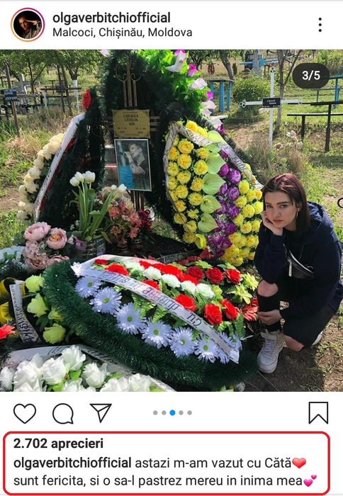 Olga Verbițchi, surprinsă la mormântul lui Cătălin Caragea, concurentul de la Românii au Talent care s-a sinucis. Avem mesajul controversat și imaginile sfâșietoare pe care vedeta le-a șters