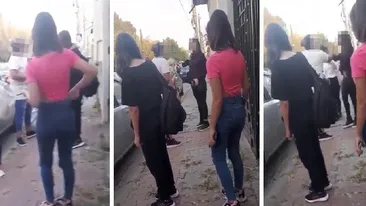 Scandal cu palme, îmbrânceli și înjurături, în fața unui liceu din Giurgiu. Motivul incredibil al agresării unei fete de 15 ani