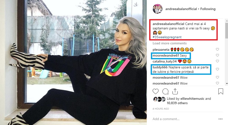 Andreea Bălan a dezvăluit data când va naște al doilea copil. “Naștere ușoară! Ce nume îi pui?”