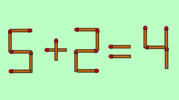 Test IQ cu chibrituri | Corectați 5 + 2 = 4, mutând un singur băț