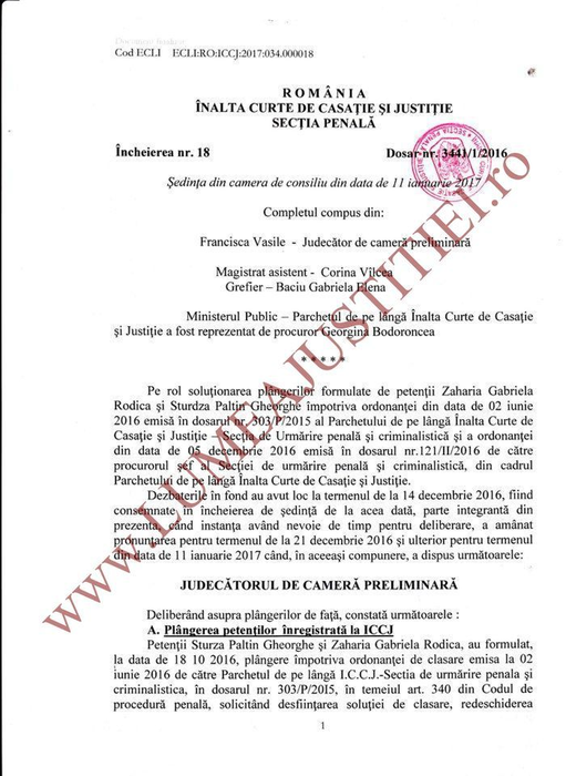 Referarul întocmit de judecătoarea Francisca Vasile scoate la iveală neregulile comise în dosar