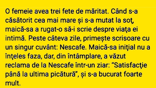 BANCUL ZILEI | O femeie avea 3 fete de măritat