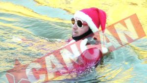 Mos Nicolae a inotat in Cris