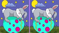 Test IQ de Paște | Găsiți toate cele 3 diferențe între acești doi iepurași de Paște!
