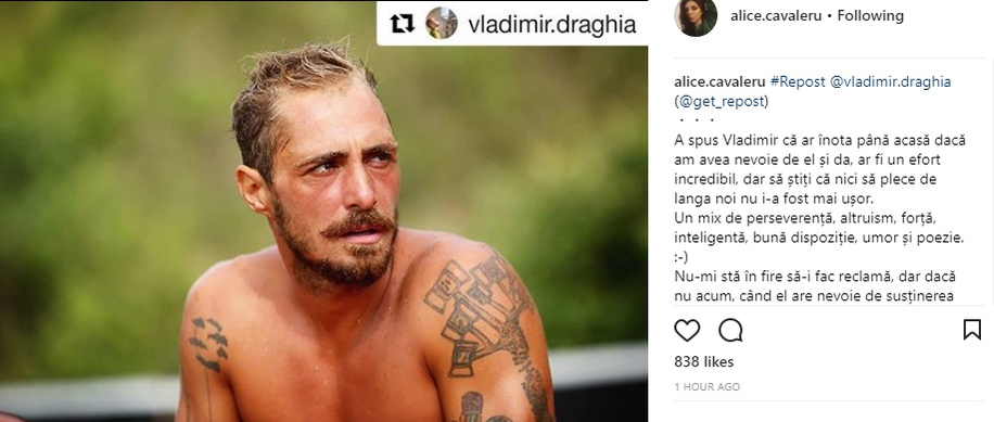 Iubita lui Vladimir Drăghia, mărturii emoționante după ce a aflat că proba dintre actor și Ștefan va fi rejucată la „Exatlon”