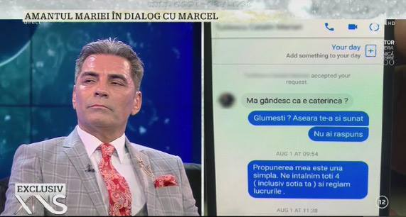 Marcel Toader a prezentat în direct schimbul de mesaje cu amantul soţiei