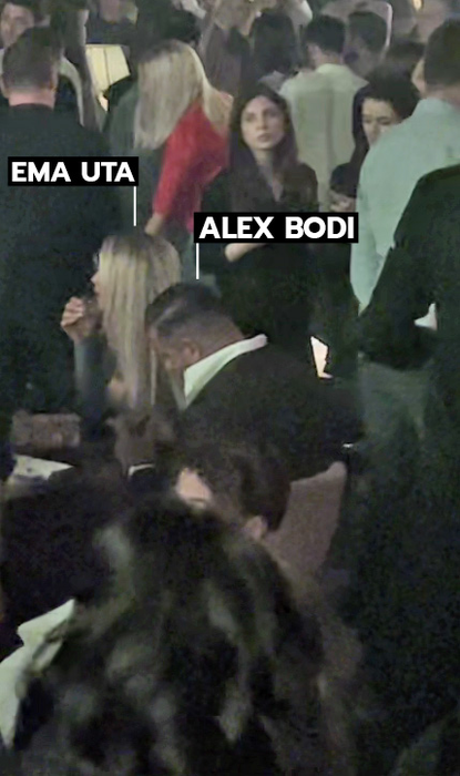 Ema Uta bea un shot, lângă Alex Bodi (Foto: CANCAN.RO)