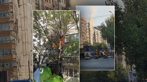 Incendiu într-un bloc din Capitală, de pe Șoseaua Mihai Bravu! S-ar fi produs o explozie: pompierii au intervenit de urgență
