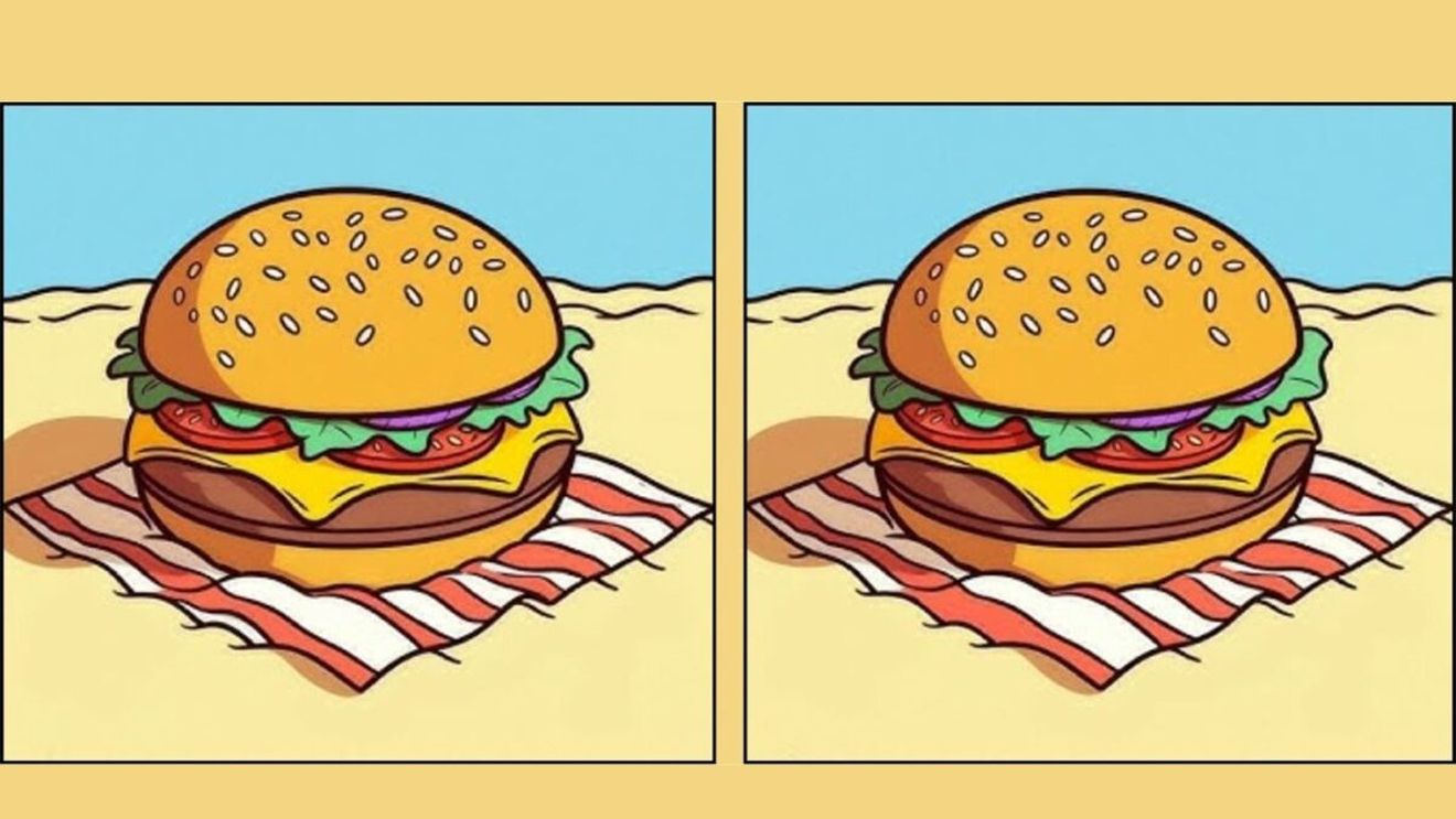 TEST IQ | Ești mai inteligent decât un computer? Găsește cele 3 greșeli dintre burger-ul din stânga și cel din dreapta, în maximum 45 de secunde