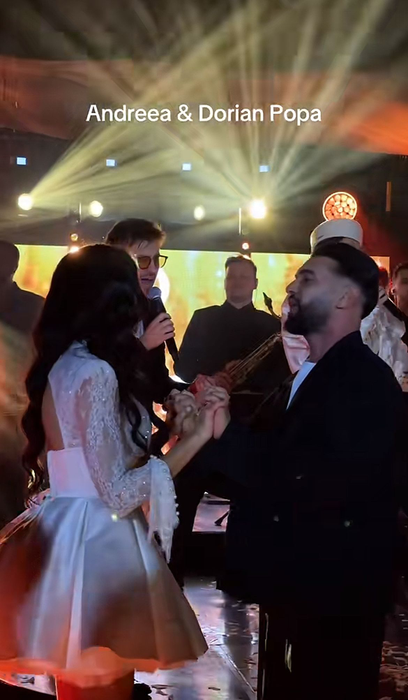 Ținuta bizară aleasă de Dorian Popa la petrecerea de nuntă. Nici soția nu a avut o rochie obișnuită
