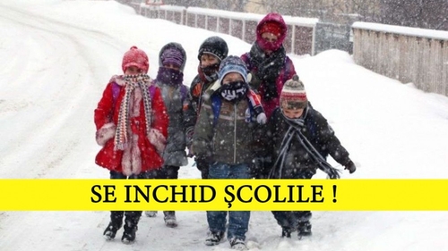 S-au închis școlile din cauza ninsorilor! Lista completă cu unitățile de învățământ în care nu se fac cursuri