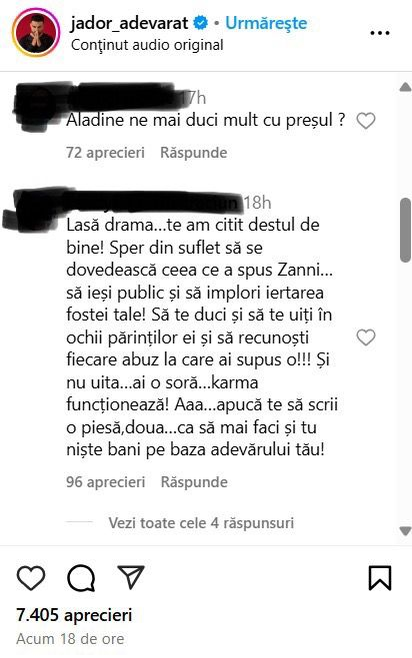 Jador, pulverizat după ce Zanni a dezvăluit că a bătut-o pe Oana Ciocan: „Strategie + Ai devenit cel mai penibil”