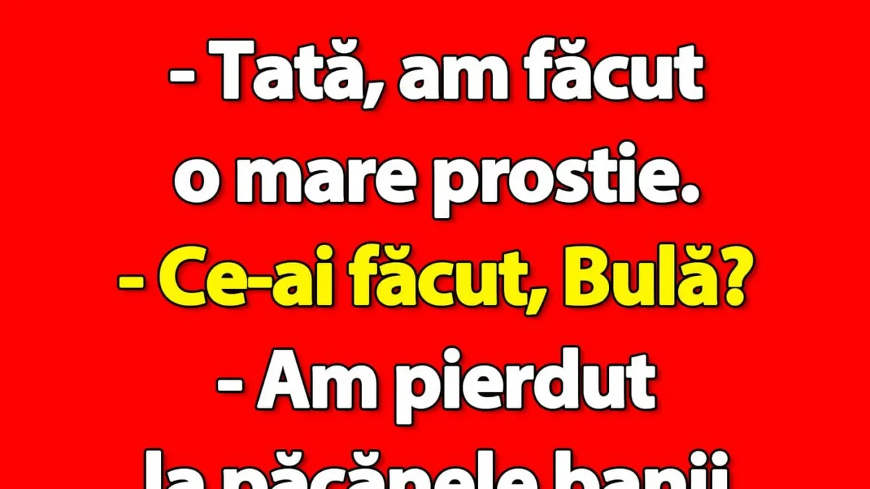 Bancul de luni | Bulă a pierdut la păcănele banii de chirie