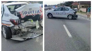 Doi polițiști din Strehaia, răniți într-un accident rutier