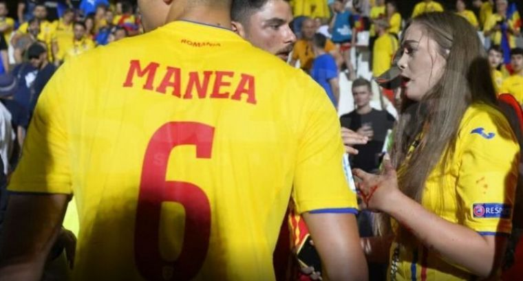 Iubita lui Cristi Manea, în tribune la meciul României U21 cu Germania. Cum arată Andreea la câteva zile după ce a fost bătută de un suporter