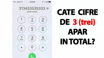 Testul IQ de luni | Câte cifre de 3 apar pe ecranul acestui telefon mobil, în total?