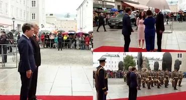 Nicușor Dan, alături Mirabela Grădinaru și cei doi copii, în vizită oficială la Salzburg. Cum au fost întâmpinați de președintele Austriei