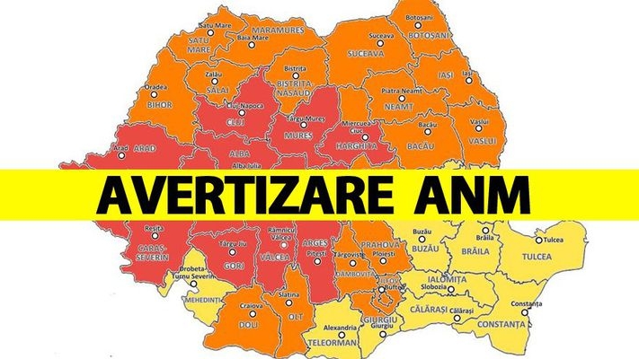 ANM, avertizare nowcasting de vreme severă imediată. Care sunt zonele vizate