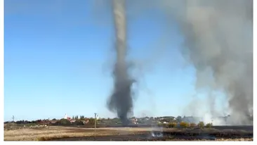 Fenomen rarisim produs în Timiș! Vârtejul care i-a băgat în sperieți pe locuitori