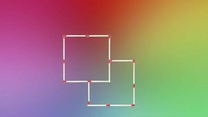 Test IQ pentru cei mai inteligenți | Crează trei pătrate cu doar două bețe de chibrit. Ai la dispoziție 5 secunde