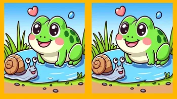 Test IQ de 1 ianuarie | Găsiți toate cele 3 diferențe dintre cele două broaște din imagine