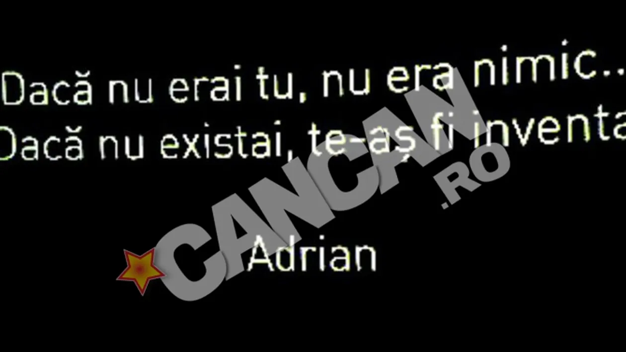 Si-a scris mesajul de dragoste pe ecranul unui cinematograf. Dedicatie siropoasa de la Enache pentru Marciuc