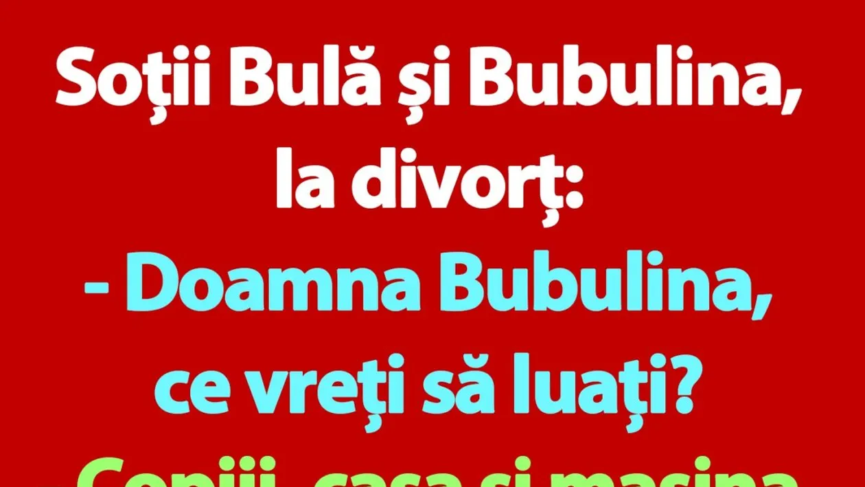 BANC | Soții Bulă și Bubulina, la divorț