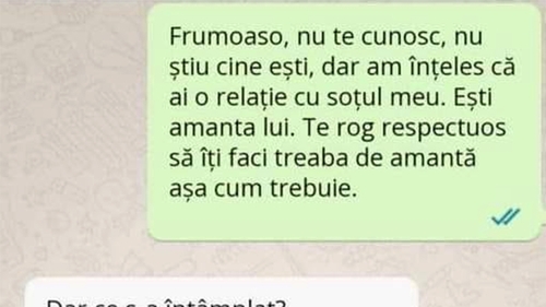 BANCUL ZILEI | "Frumoaso, am înțeles că ești amanta soțului meu"