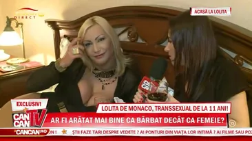 Lolita, cel mai sexy transsexual roman! Sani mari, picioare lungi, dar o voce cutremuratoare! Uite ce decolteu superb are