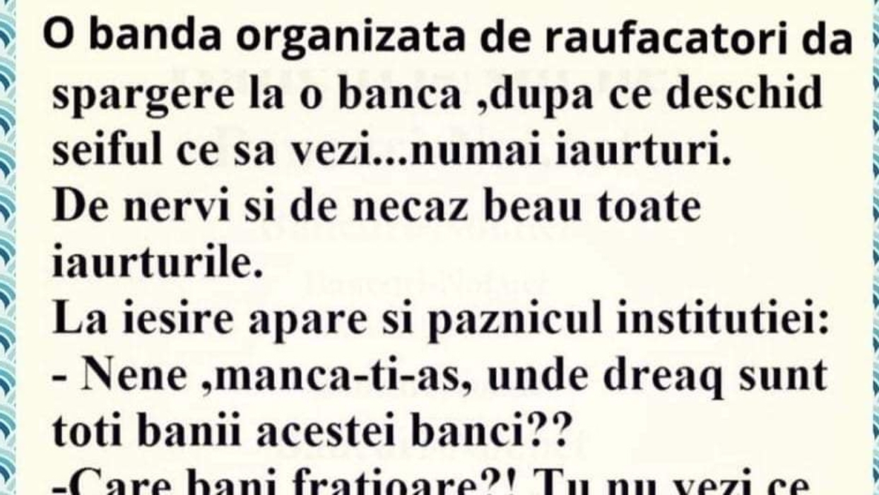 BANC | O bandă dă o spargere la o bancă și găsesc în seif numai iaurturi: "Unde-s banii?"
