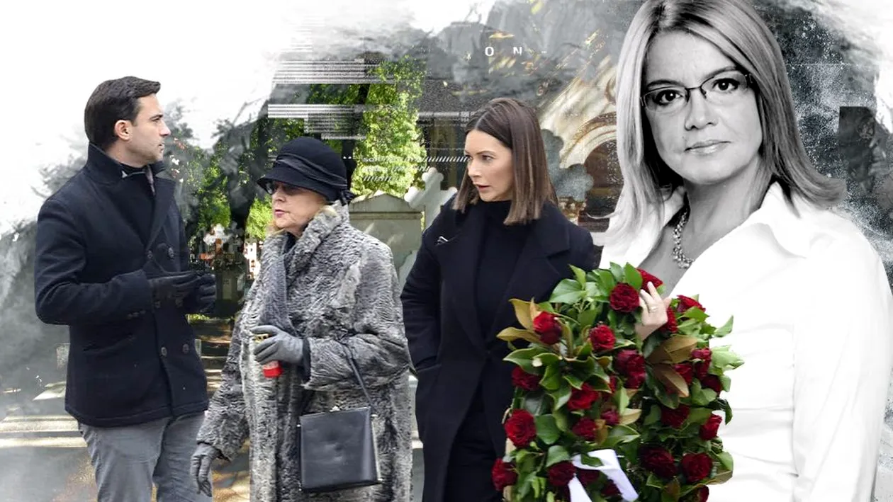 Primele imagini cu familia îndurerată a Cristinei Țopescu. Sicriul cu trupul neînsuflețit al jurnalistei, depus la capela Cimitirului Bellu