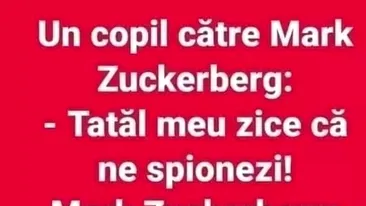 BANC | Un copil îi zice lui Mark Zuckerberg: Tatăl meu zice că ne spionezi