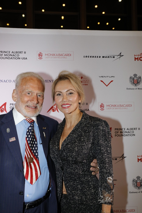 Exclusif - Buzz Aldrin et Anca Faur - Soirée des 60 ans de la NASA ŕ l'auditorium Rainier III ŕ Monaco le 22 novembre 2018.
© Claudia Albuquerque / Bestimage Exclusive - For Germany please call for price - NASA's 60th Anniversary Night at the Rainier III Auditorium in Monaco on November 22, 2018.,Image: 398049349, License: Rights-managed, Restrictions: , Model Release: no, Credit line: Claudia Albuquerque / Bestimage / Profimedia
